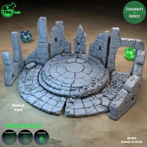 Ruined Yard / Diorama / Tabletop Terrain - Licensed Printing