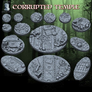 Corrupted Temple Set bases / Full Bases / 25mm, 32mm, 40mm, 50mm, 60mm, 100mm Round / 60mm, 75mm, 90mm, 120mm Oval - Licensed Printing