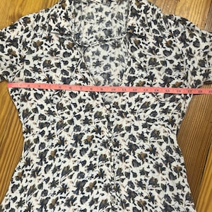 Vtg Free People Floral Mini Tea Dress Sz 2 Y2K Button Front Fitted Bodice Boho image 5