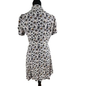Vtg Free People Floral Mini Tea Dress Sz 2 Y2K Button Front Fitted Bodice Boho image 2