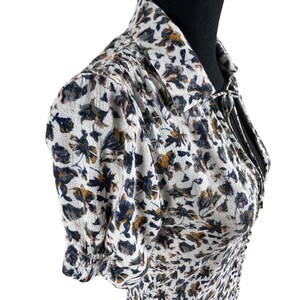 Vtg Free People Floral Mini Tea Dress Sz 2 Y2K Button Front Fitted Bodice Boho image 11