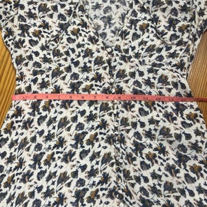 Vtg Free People Floral Mini Tea Dress Sz 2 Y2K Button Front Fitted Bodice Boho image 6