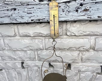 Antique Salters Brass Letter Balance Scale British Made Hanging Postal Weight