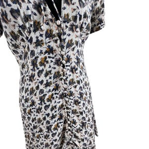 Vtg Free People Floral Mini Tea Dress Sz 2 Y2K Button Front Fitted Bodice Boho image 4