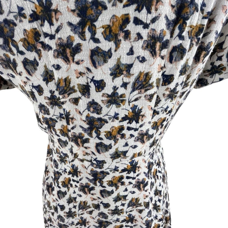 Vtg Free People Floral Mini Tea Dress Sz 2 Y2K Button Front Fitted Bodice Boho image 14