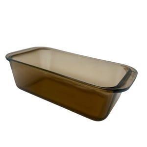 Vintage Pyrex Fireside Amber Glass Loaf Pan 213 1.5 Quart USA Oven Baking Dish