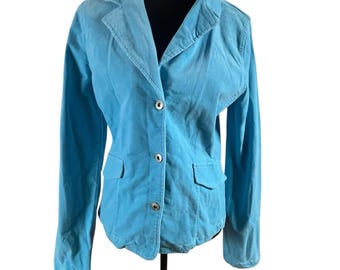 Vintage Southpole Y2K Blue Corduroy Blazer Fitted Indie Preppy Tag XL Fits S-M