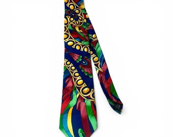 Vintage Rush Limbaugh No Boundaries Silk Tie Wild Ribbon 90s USA Made Colorful