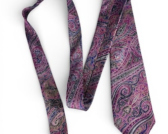 Vintage Christian Dior Paisley 100% Silk Tie Made in USA Italian Fabric 55x3.25