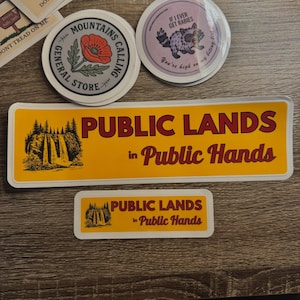 Retro &quot;Public Lands in Public Hands&quot; Bumper Sticker — Waterproof Vinyl