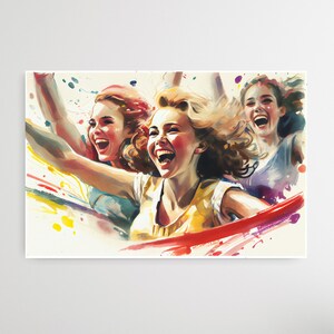 Friends and Happiness - Happy Watercolor Wall Art - Digital Download, Printable, Original Spiritual Artwork for Home Decor and Gift