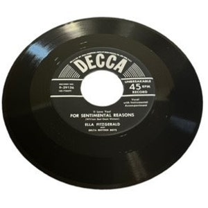 Ella Fitzgerald & Delta Rhythm Boys- (I Love You) For Sentimental Reasons/It's Only A Paper Moon, 1954, NM