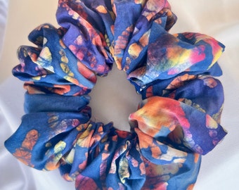 XL Blue Batik Scrunchie | Jumbo | Giant Scrunchie | Oversized | Hair Tie | | Statement Piece | Gift Ideas For Her | 90s Fashion Revival...