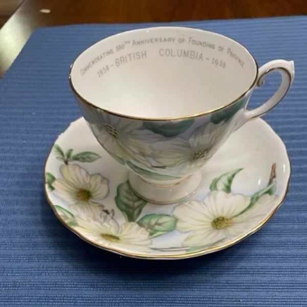 Tuscan Dogwood Pattern Vintage Tea Cup and Saucer