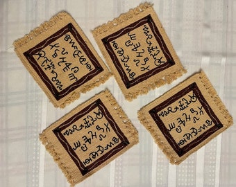 Coasters with Branding Iron Markings - Set of 4