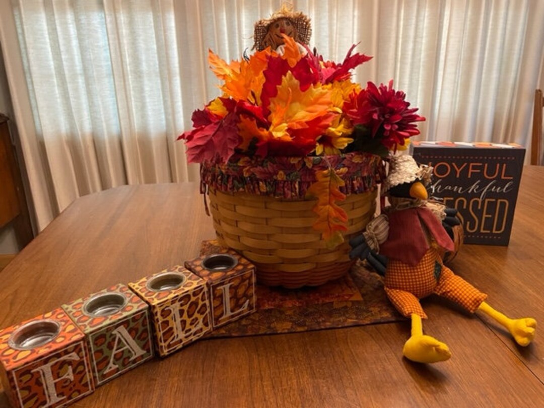 Longaberger Large Pumpkin Basket Combo With Fabric Lid Etsy