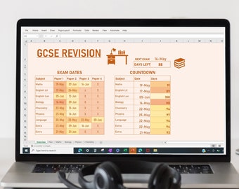 Excel GCSE Revision Planner/Timetable with Topic Checklists