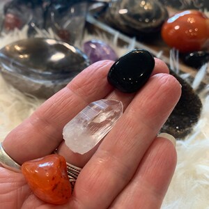Energy Protection Bundle | Carnelian | Quartz | Obsidian | Polished | Crystal | Stone