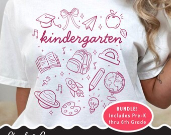 Coquette Regreso a la Escuela PNG SVG / Diseños de Lápiz con Lazo Rosa
