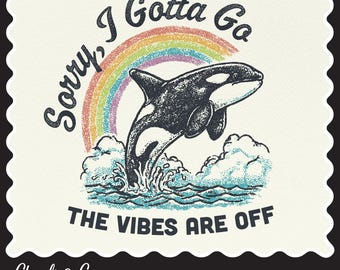 Funny Whale 'Vibes are Off' PNG SVG, Introvert Humor