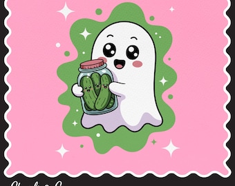 Pickle Ghost PNG | Funny Halloween Clipart (Digital Download)