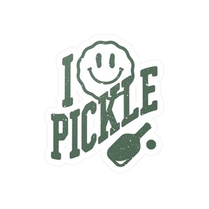 I Heart Pickleball Sticker: Water Resistant Vinyl Decal