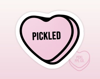 Pickleball Pickled Sticker Designs for Pickleball Players Sport Themed Gift Small Accessories Valentines Candy Heart Stickers Gift Guide