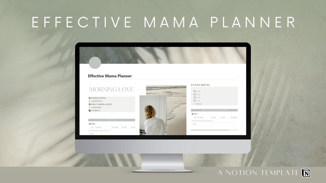 Notion template homeschool mom planner effective life planner all in