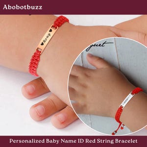Personalized Baby Name ID Red String Bracelet