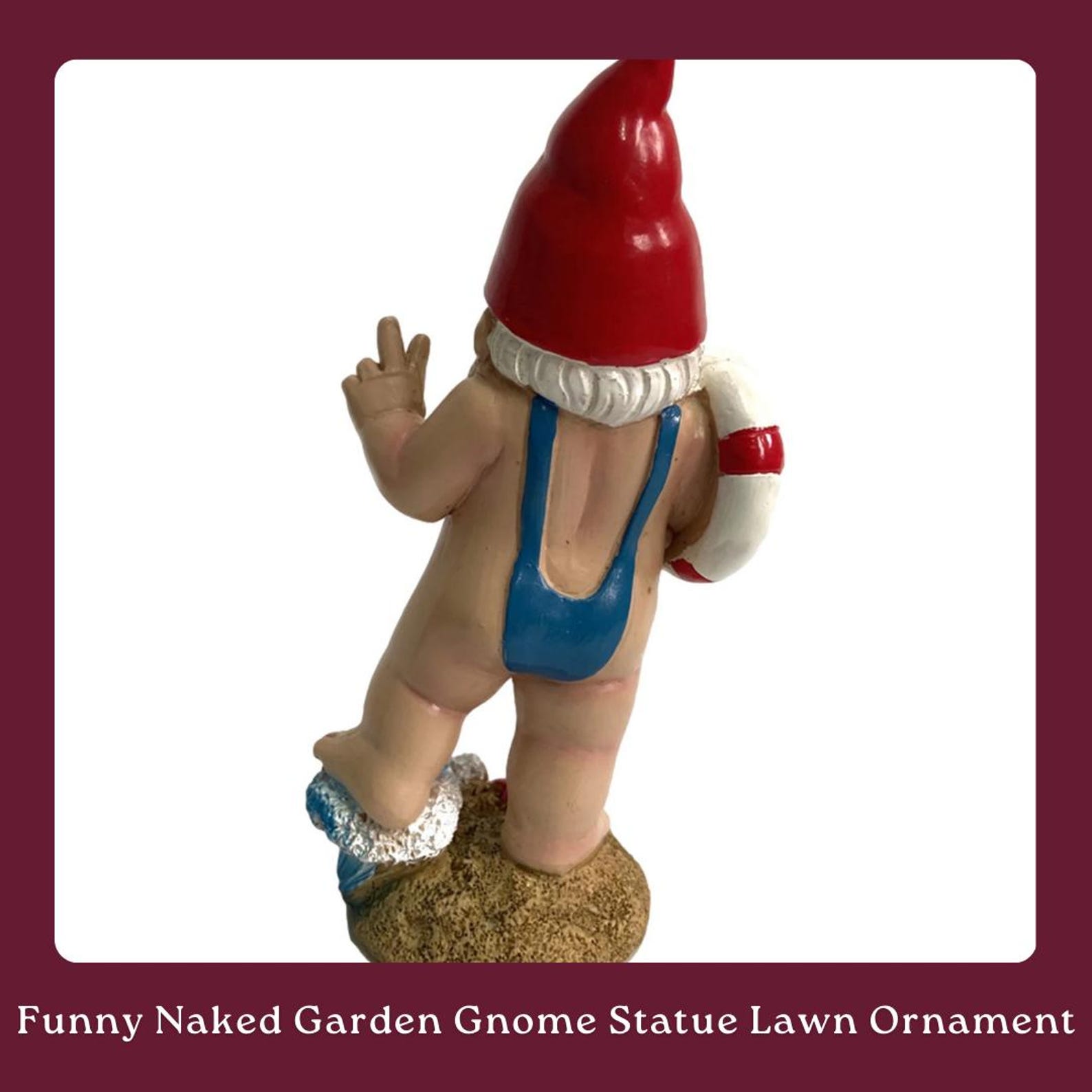 Funny Naked Garden Gnome Statue Lawn Ornament - Etsy