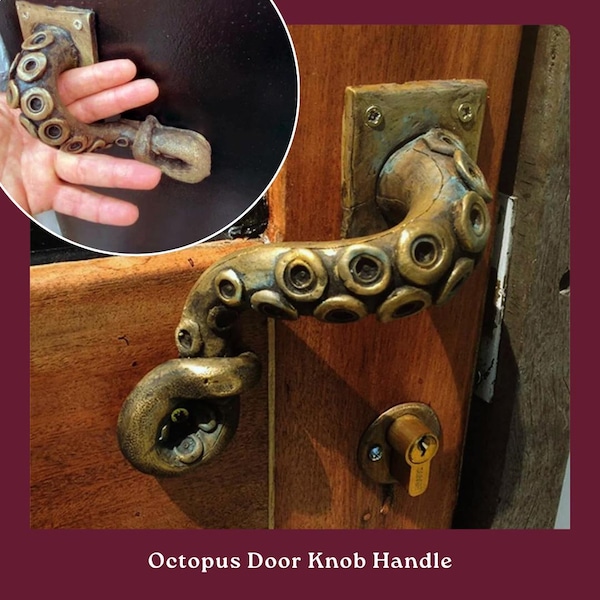 Resin Octopus Tentacle Door Knob: Deep Ocean Decor