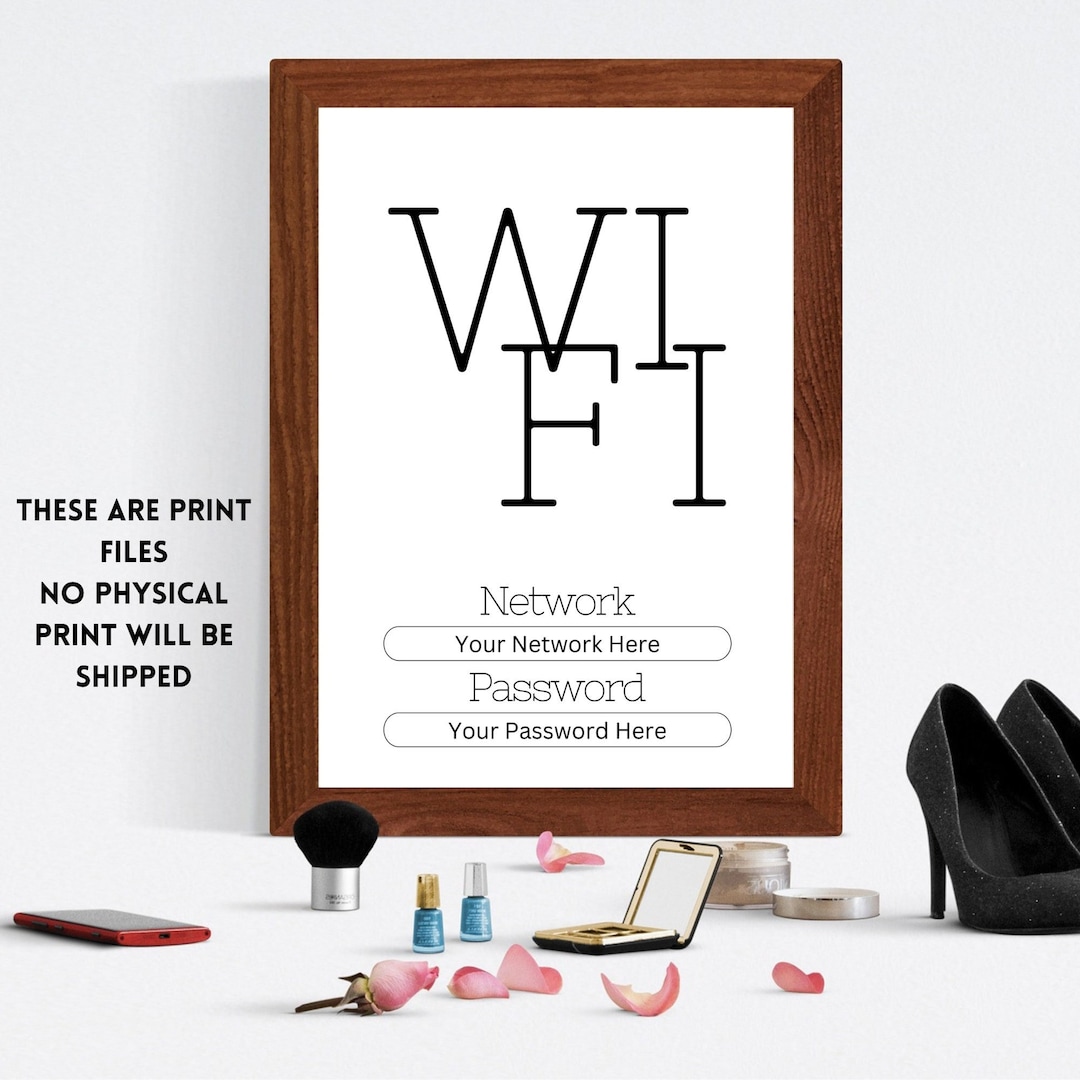 Wifi Password Sign PDF Printable Wifi Sign Wifi Password Printable Wifi Printable Wifi Network ...