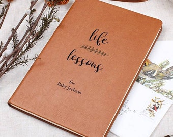 Personalized Leather Journal for New Parents, Personalized Gift for New Parent, Personalized Leather Journal Life Lessons, Sentimental Gift