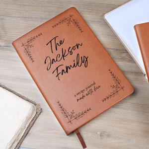 Custom Recipe Book, Family Heirloom Cookbook, Custom Cookbook, Leather Recipe Book