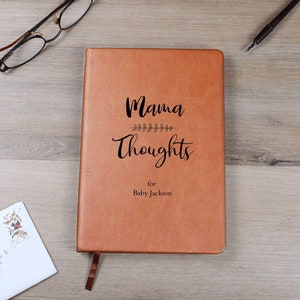 Personalized Leather Journal for New Moms, Personalized Gift for New Moms, Personalized Mom Journal, Sentimental Gift for New MomGraphic Jou image 2