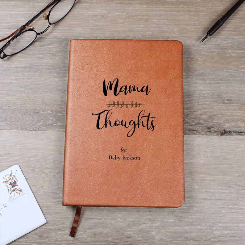 Personalized Leather Journal for New Moms, Personalized Gift for New Moms, Personalized Mom Journal, Sentimental Gift for New MomGraphic Jou image 2