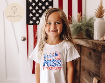 Little Miss Firecracker Toddler Shirt - 4th of July Shirt - Boho July 4th Tee - Cute Fourth of July Kids Shirt - Southern girl Clothes