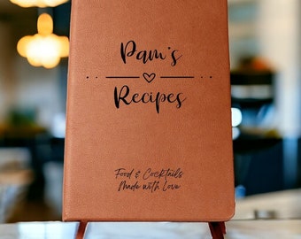 Custom Recipe Book, Family Heirloom Cookbook, Custom Cookbook, Leather Recipe Book