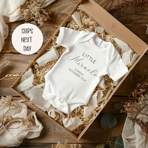 Little Miracle Coming Soon, Personalized Baby Shower Gift, IVF Newborn Gift, IVF Baby Onesie®, In Vitro Onesie®, IVF Pregnancy Announcement