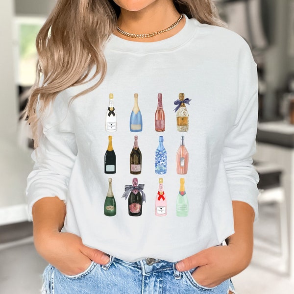 Champagne Lover Sweatshirt, Gift for Champagne Lover, Champagne Shirt, Champagne Bottle Shirt, Gift for Her, Rose All Day