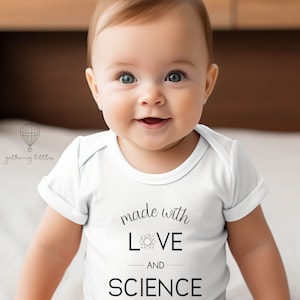 Made with Love and Science, Baby Shower Gift, IVF Newborn Gift, IVF Baby Onesie®, In Vitro Onesie®, IVF Pregnancy Announcement