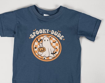 Maglietta retrò di Halloween per bambini, maglietta fantasma Spooky Dude