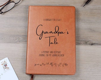 Legacy Book Grandpa's Tale: een herinneringsboek en aandenken voor opa (vaderdagcadeau voor opa, opa cadeau)