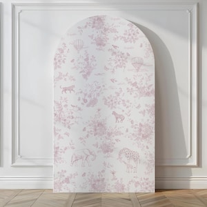 Toile de Jouy toile de fond élégante toile florale rose baby shower Decor Safari chinoiseries montgolfière toile accessoire de fête téléchargement numérique