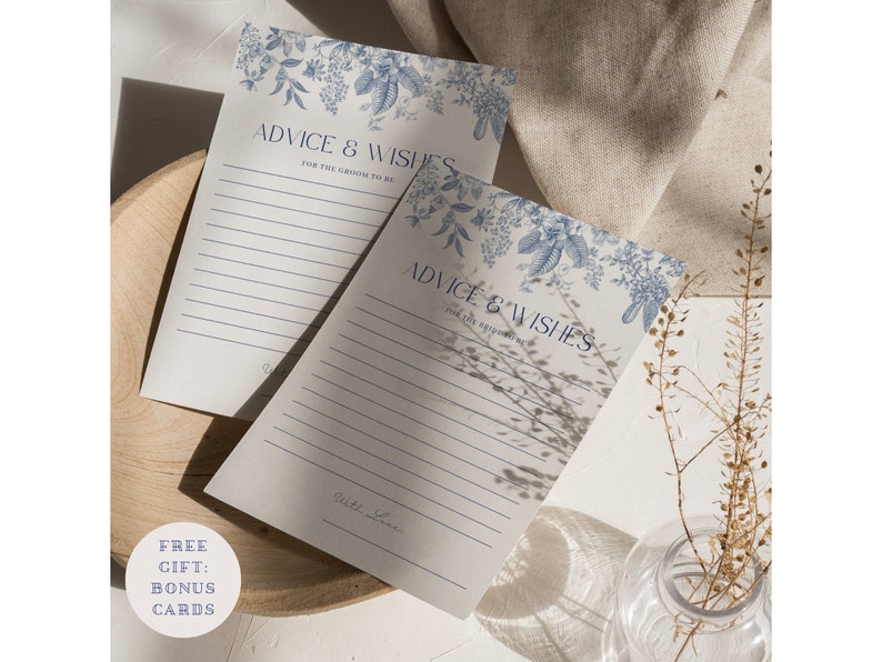 Dusty Blue Bridal Shower Game Bundle, 5x7 Chinoiserie Printable Cards, Something Blue & Elegant, 12 Games Bonus Card Template image 9