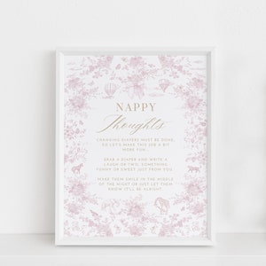 Pink Toile Baby Shower Table Sign Bundle