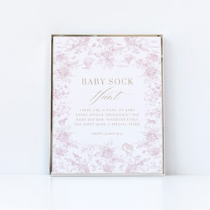 Pink Floral Decor Safari Baby Shower Game