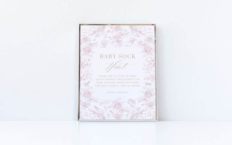 Pink Floral Decor Safari Baby Shower Game