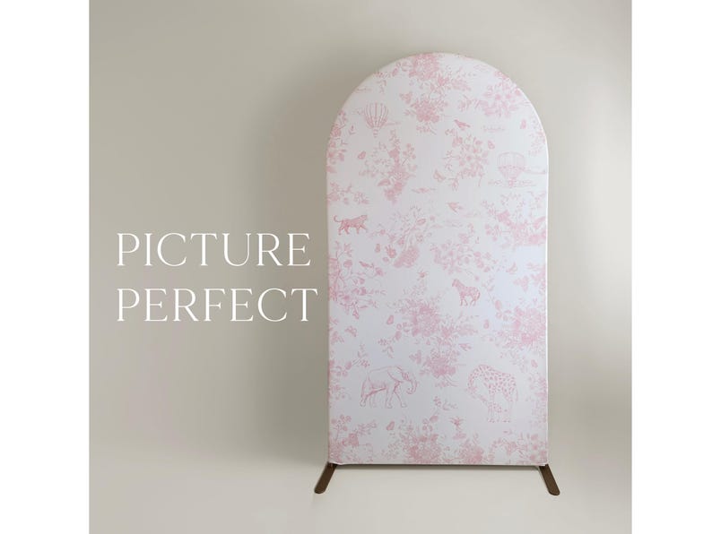 Toile Photo Backdrop Pink Toile Birthday Backdrop Baby Shower Backdrop Photo Backdrop Floral ...