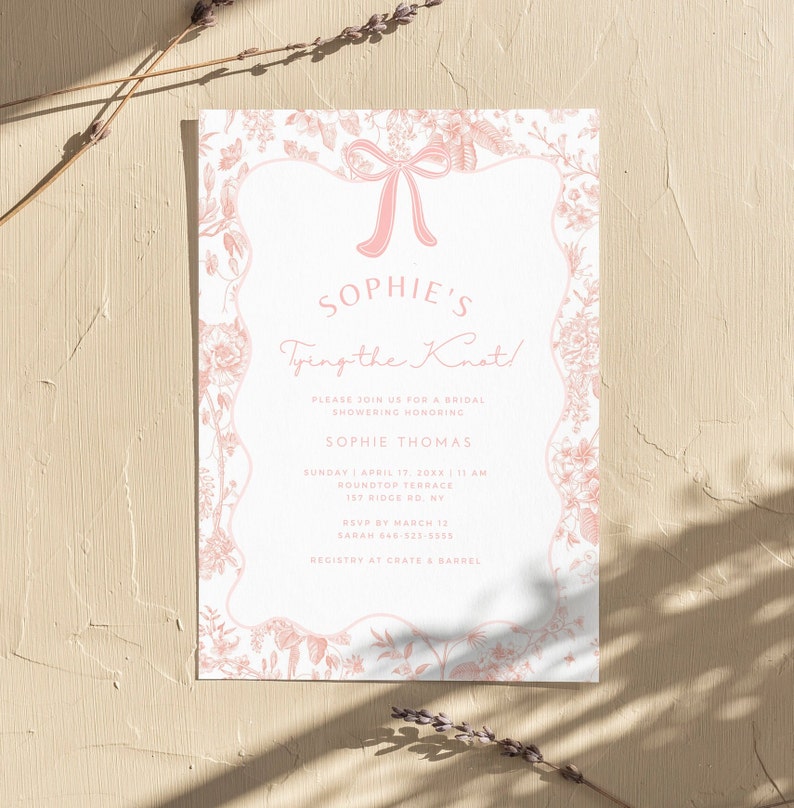 Vintage Wedding Shower Chinoiserie Invite